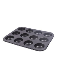 اشتري Non-Stick  Baking Cup Cake Mould أسود 35x26.5x3سنتيمتر في مصر