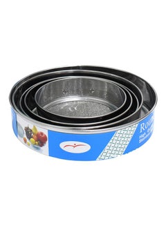 Buy 5-Piece Stainless Steel Round Strainer Chrome in UAE