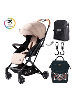 Buy Travel Lite Stroller With Sunveno Diaper Bag With USB Embroidery And Stroller Hooks - Multicolour in UAE