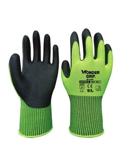 Buy Nylon Abrasion Proof Gloves Green/Black L in Saudi Arabia