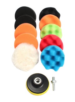 Buy 11-Piece Waffle Buffer Waxing Polishing Sponge Pad With Drill Adapter Kit in Egypt