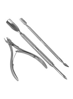 Buy 3-Piece Nail Care Manicure Tool Set Silver in UAE