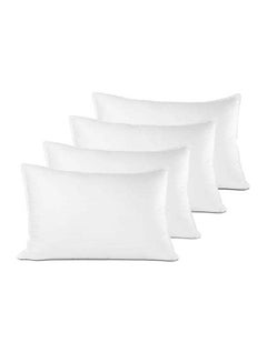 Buy 4- Piece Of Comfortable Strip Hotel Pillow Microfiber White 140x50cm in UAE