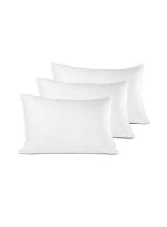 اشتري 3- Piece Of Comfortable Strip Hotel Pillow مايكروفايبر أبيض 180x50سنتيمتر في السعودية