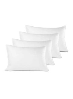 Buy 4- Piece Of Comfortable Strip Hotel Pillow Microfiber White 160x50centimeter in UAE