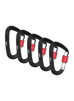 Buy 5-Piece Carabiner With Screw Lock Gate 11.00 x 5.00 x 10.00cm in UAE