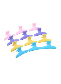 Buy 12-Piece Plastic Fashion Butterfly Hair Claw Section Clip Multicolour One Size in UAE