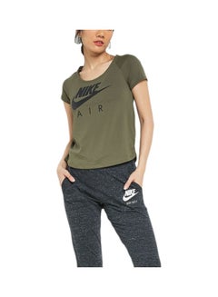 Buy Short Sleeve Air Mesh T-Shirt Medium Olive/Black in UAE