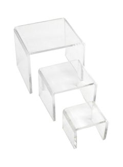 Buy 3-Piece Acrylic Display Stand Clear in UAE