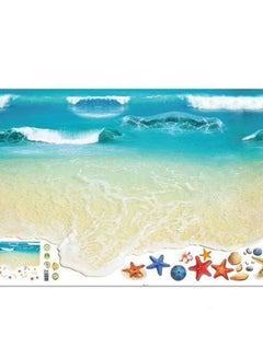 Buy 2-In-1 3D Beach Floor And Wall Sticker Multicolour 90 x 60centimeter in Saudi Arabia