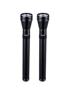 Buy Pack Of 2 Rechargeable LED Search Light Black 29centimeter in UAE
