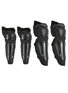 Buy 4-Piece Motocross Knee Pads Protector Guard in UAE