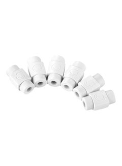 Buy 6-Piece Cable Protector For Apple iPhone Charger White in Saudi Arabia