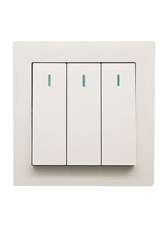 Buy 3 Gang Wall Switch White 7x7cm in Saudi Arabia