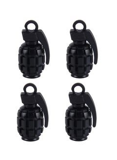 Buy 4-Piece Grenade Shaped Car Tire Valve Cap in UAE