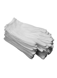 Buy 12-Piece Stretchable Lining Gloves Set White in Saudi Arabia