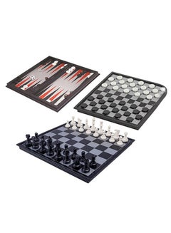 Buy 3-In-1 Magnetic Chess And Checkers With Backgammon Game Set 29centimeter in Saudi Arabia
