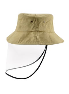 Buy Protective Hat With Transparent Face Cover Beige in UAE