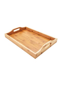 Buy Wooden Serving Tray Light Brown 16.7x12.4x3inch in UAE