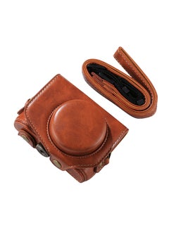 Buy Camera Case Bag With Strap For Canon PowerShot G7 X Mark II Brown in Saudi Arabia