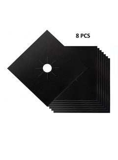 Buy 8-Piece Gas Stove Burner Cover Black 25 x 25centimeter in UAE
