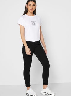 Buy Dark Wash Skinny Jeans Black in UAE