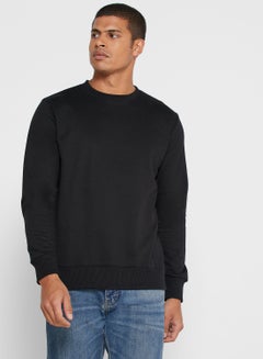 Buy Classic Design Long Sleeve Sweatshirt Black in UAE