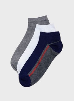 Buy 3 Pack Trainer Ankle Socks Set Multicolour in UAE