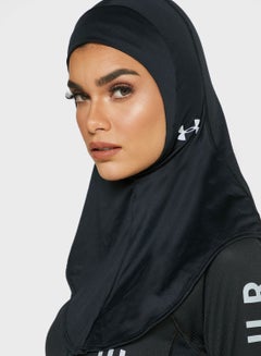 Buy Logo Detail Sport Hijab Black in UAE