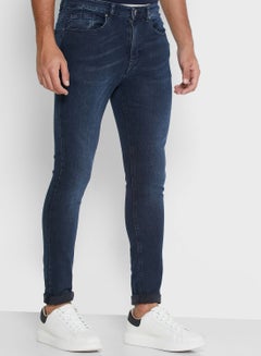 Buy Mid Wash Skinny Fit Jeans blue in UAE