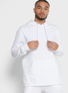 Buy Classic Design Long Sleeve Hoodie White in UAE