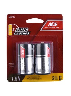 Buy 2-Piece Alkaline Battery Silver/Black in Saudi Arabia