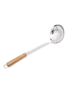 Buy Stainless Steel Skimmer Spoon Silver/Brown 34x9.5x2centimeter in Saudi Arabia