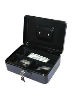 Buy Portable Safety Cash Box Black 248x88x178mm in Saudi Arabia