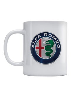 Buy Alfa Romeo Logo Printed Mug White/Blue/Green 350ml in Saudi Arabia