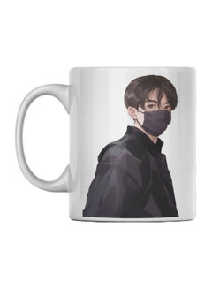 Buy BTS Anime Printed Mug White/Black 350ml in Egypt