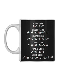 Buy Friends Quote Printed Mug White/Black/Blue 350ml in Saudi Arabia