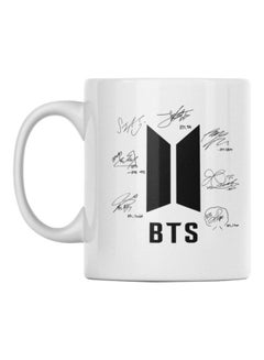 Buy BTS Printed Mug White/Black 350ml in Saudi Arabia