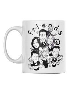 Buy Friends Printed Coffee Mug White/Black 350ml in UAE