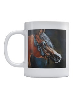 Buy Horse Printed Mug White/Brown/Black in UAE