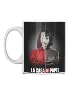 Buy La Casa De Papel Printed Mug Black/Grey/Brown 350ml in UAE