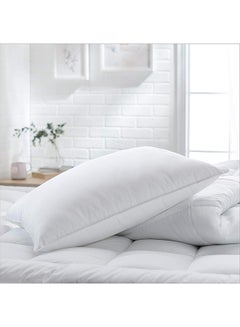 Buy Soft Hotel Pillow Microfiber White 140x50cm in Saudi Arabia