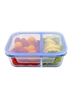 Buy Two Section Glass Storage Container Clear 700ml in UAE