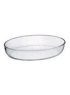 Buy Round Glass Oven Tray Clear 4Liters in Saudi Arabia