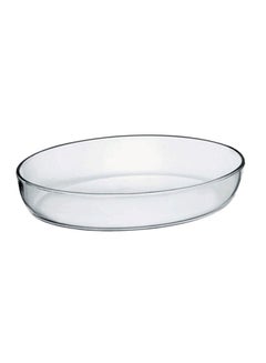 Buy Round Glass Oven Tray Clear 2.4Liters in Saudi Arabia