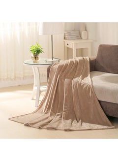 Buy 1 Piece Soft Blanket King Size Flannel Brown 220x200cm in Saudi Arabia