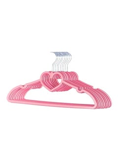 Buy 10-Piece Heart Shape Hanger Set Pink/Silver 40x21centigram in Saudi Arabia