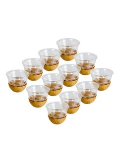 اشتري 12-Piece Cawa Cups With Bamboo Base Clear في السعودية