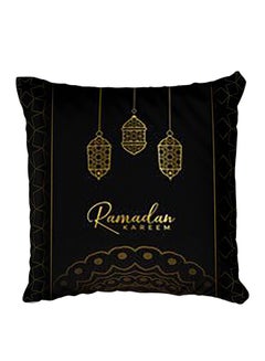 Buy Decorative Printed Pillow Cover Black in Egypt