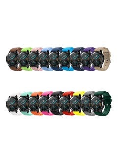 اشتري Pack Of 18 Replacement Band For Huawei Watch GT 2/Honor MagicWatch 2 46mm Green/Brown/Pink في السعودية